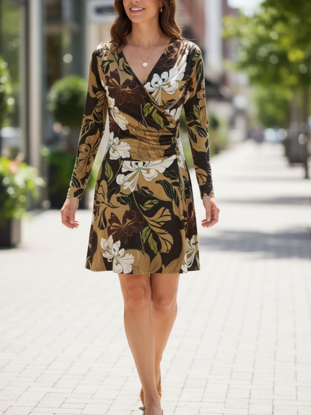 Manon USA Faux-Wrap Front Dress